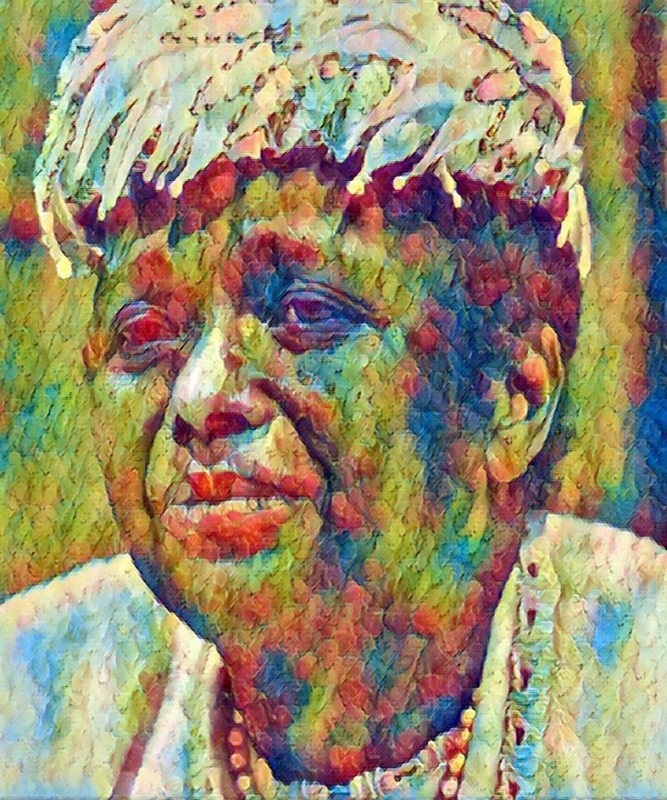 Painterly portrait of a Foremother elder from the Brave Sis artwork library